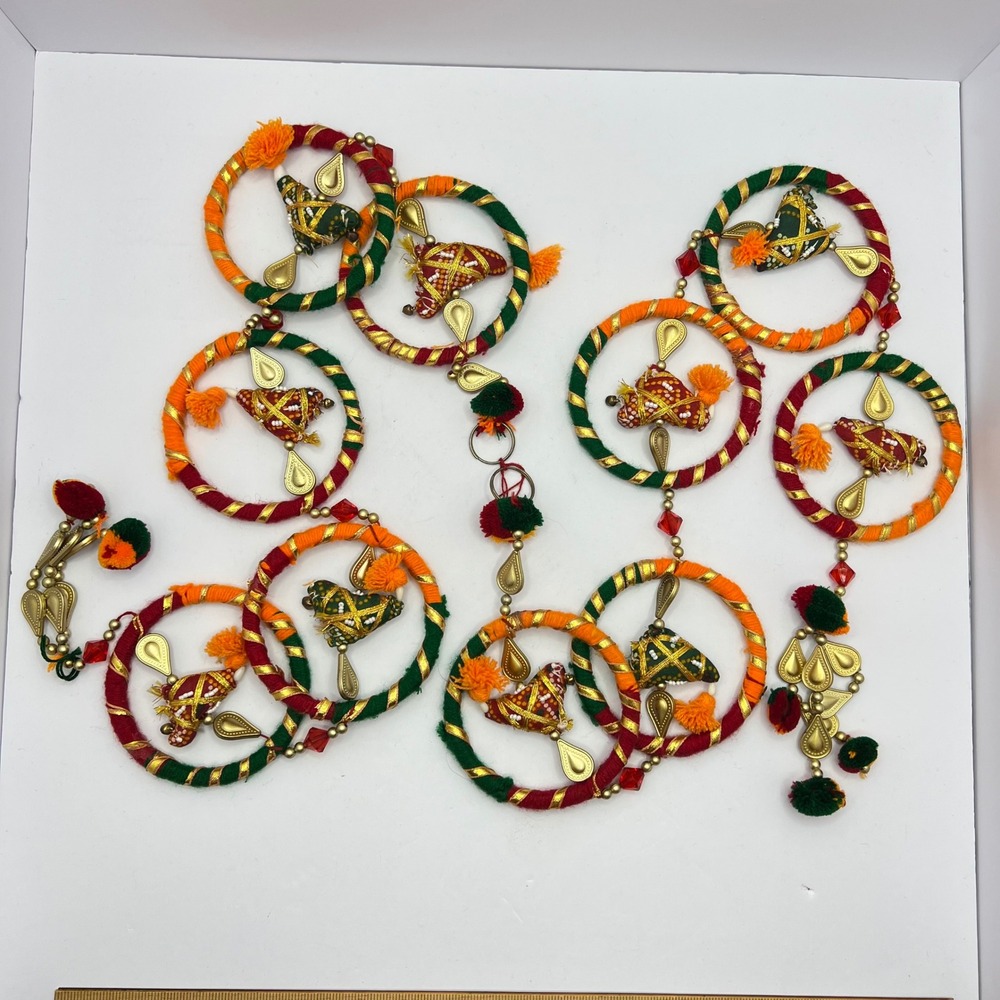 Handmade Traditional Indian Latkan Wall Hanging Garland Diwali Festival Tassels